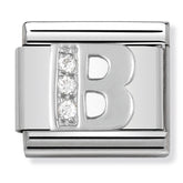 Nomination Composable Classic Link 330301/02 Letter B with CZ in 925 Silver